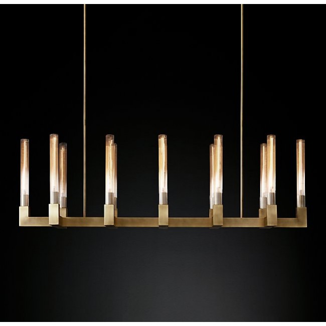 Modern style 12 lights candles rectangle chandelier