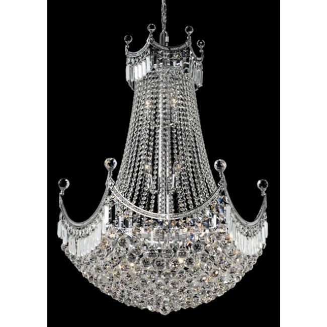 24 Lights chrome plated crystal chandelier 