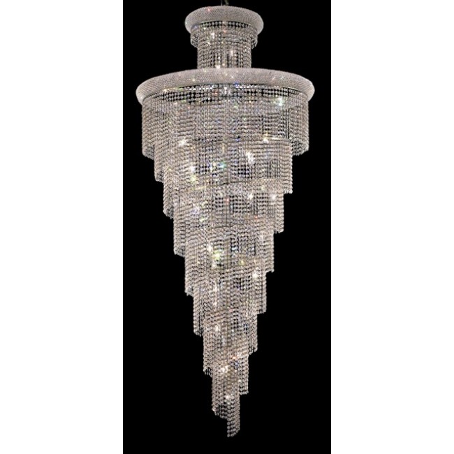 32 Light Spiral Crystal Chandelier chrome plated