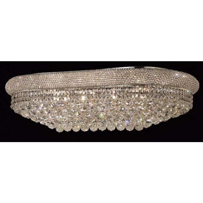 18 light polished chrome crystal flush mount ceiling light dressed with crystal balls