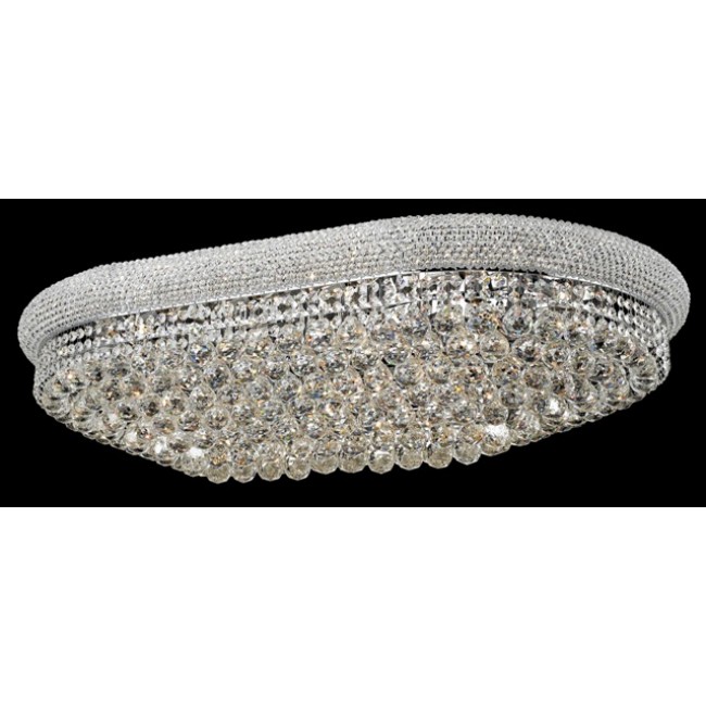 24 light polished chrome crystal flush mount ceiling light dressed with crystal balls