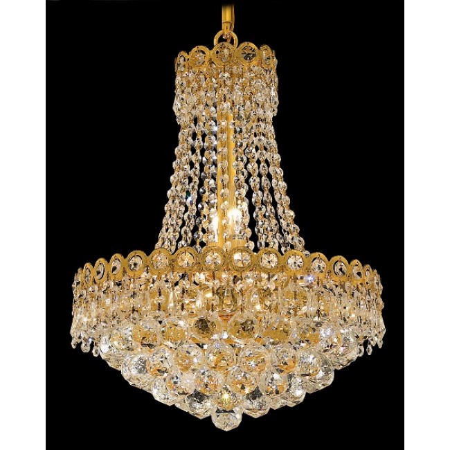6 Lights crystal chandeliers in gold finish