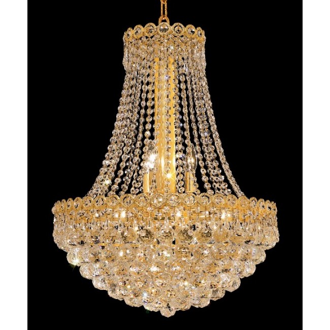 12 Lights crystal chandeliers in gold finish