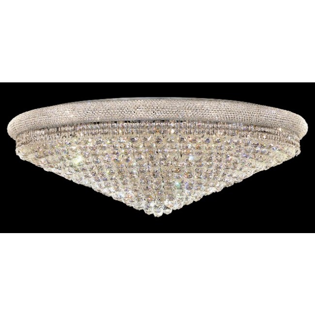 33 light polished chrome large crystal flush mount ceiling light dressed with crystal balls