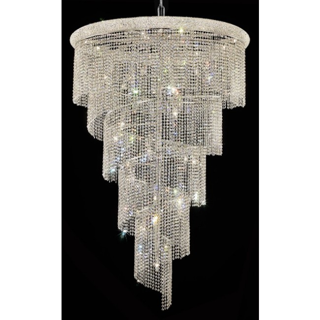 29 Light Spiral Crystal Chandelier chrome plated