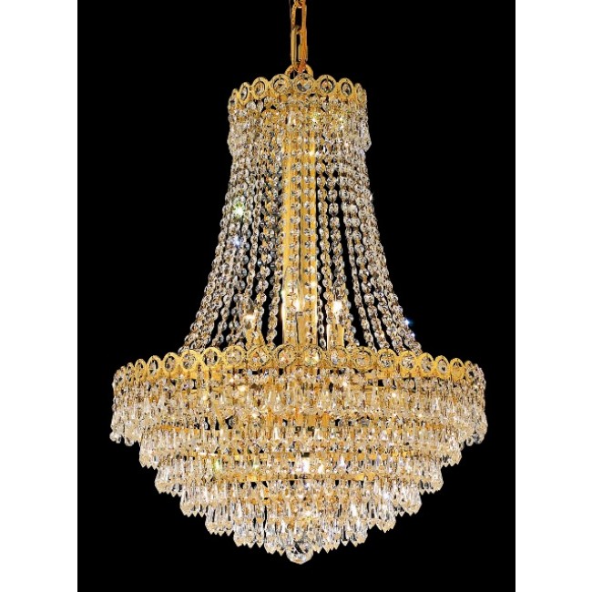 12 Lights crystal chandeliers in gold finish