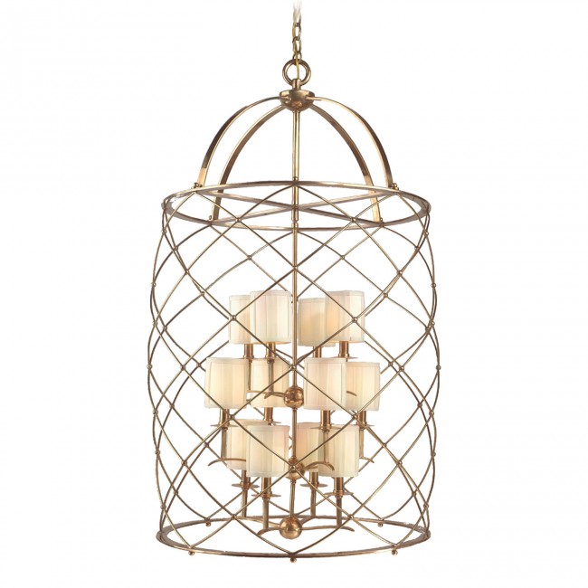 Brass Twelve-Light Chandelier