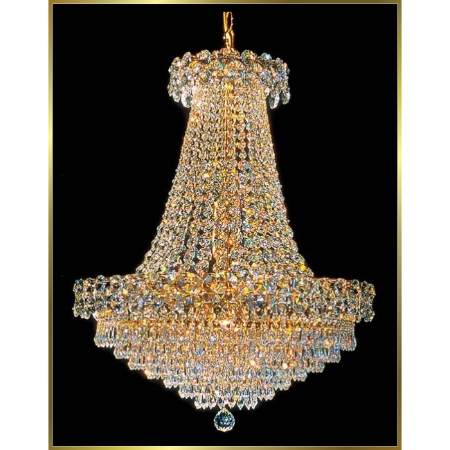 12 lights crystal chandelier in gold plated finish