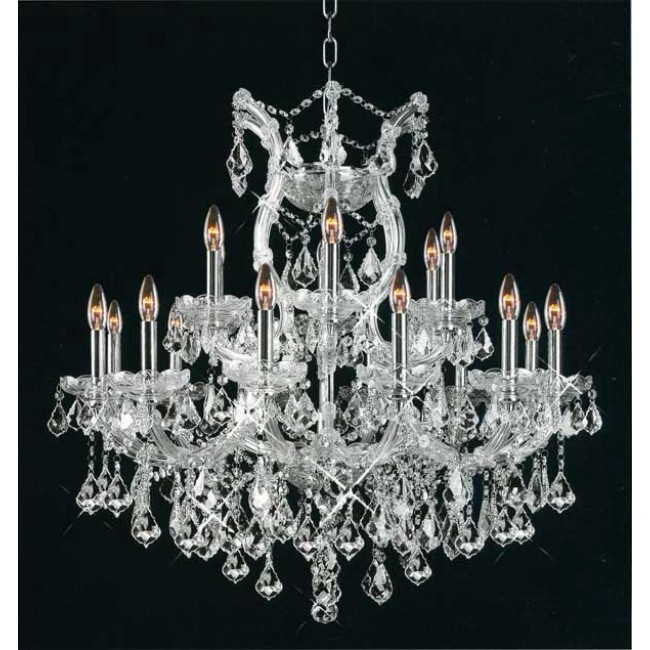Maria Theresa chandelier dressed with fantastic crystal in polished chrome finish