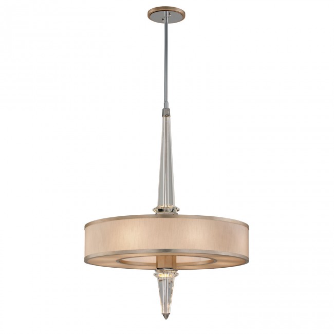 Tranquility Silver Leaf with Polished Stainless Accents Eight-Light LED Pendant