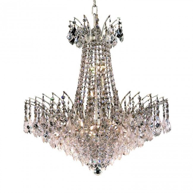 Eleven-Light Chandelier with Clear Royal Cut Crystals