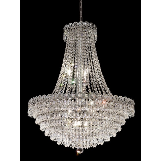 12 Lights crystal chandeliers in chrome finish