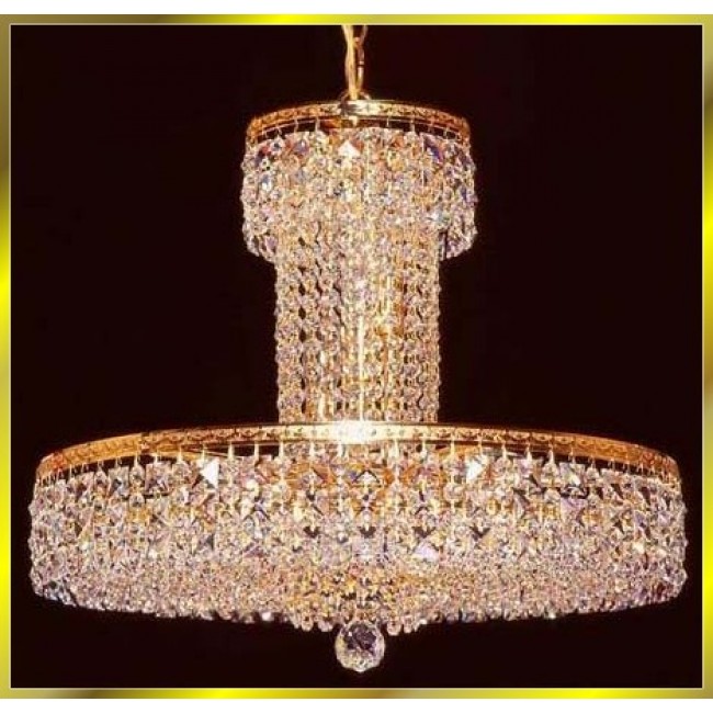 10 lights crystal chandelier in gold plated finish