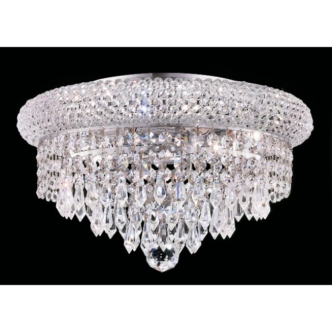 6 light polished chrome mini crystal flush mount ceiling light