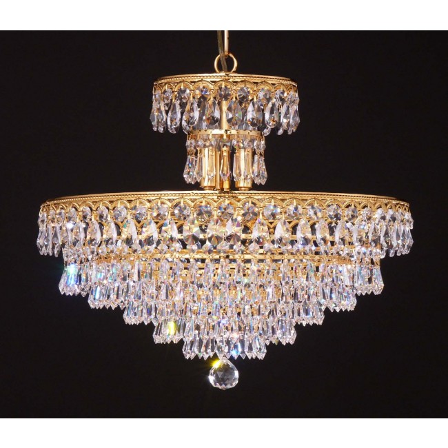9 lights crystal chandelier in gold plated finish