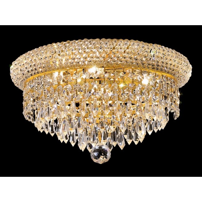 6 light gold plated mini crystal flush mount ceiling light