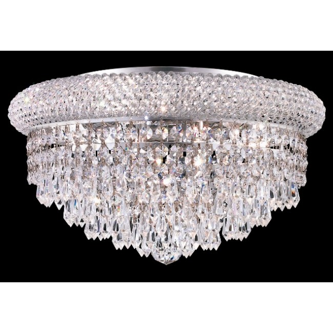 8 light polished chrome mini crystal flush mount ceiling light