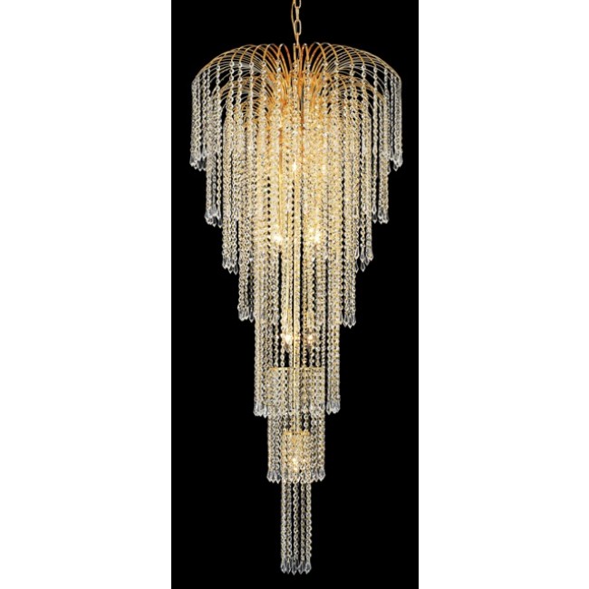 11 Lights crystal chandelier in gold finish