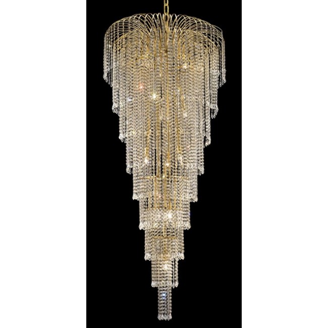 15 Lights crystal chandelier in gold finish
