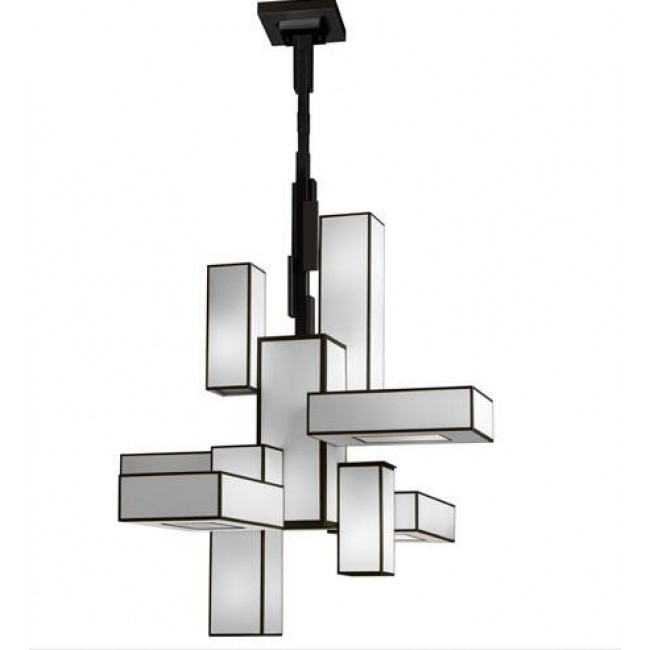 2-Light Chandelier in Black Satin Lacquer Finish