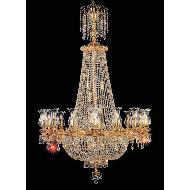 Entryway chandelier / foyer chandelier in gold plated finish