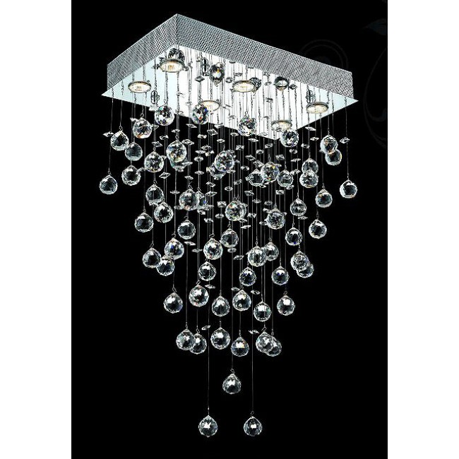 polished chrome Contemporary Crystal Chandelier droped with crystal balls 