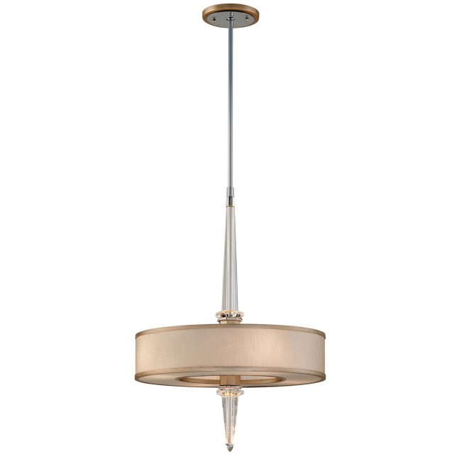 Tranquility Silver Leaf with Polished Stainless Accents Four-Light LED Pendant