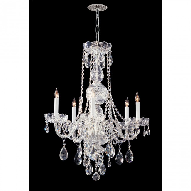 Five-Light Chandelier with Hand Polished Crystal