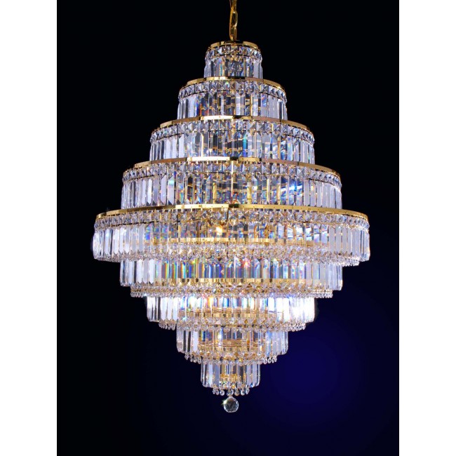 18 lights crystal chandelier in gold plated finish