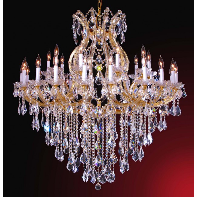31 Lights Maria Theresa crystal chandelier dressed with clear crystals