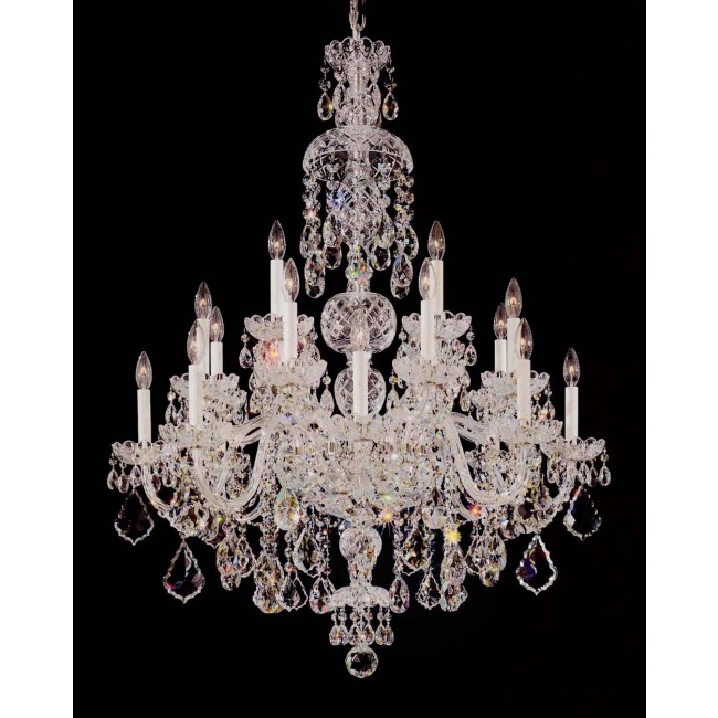20 Lights Bohemian Crystal chandelier in polished chrome finish
