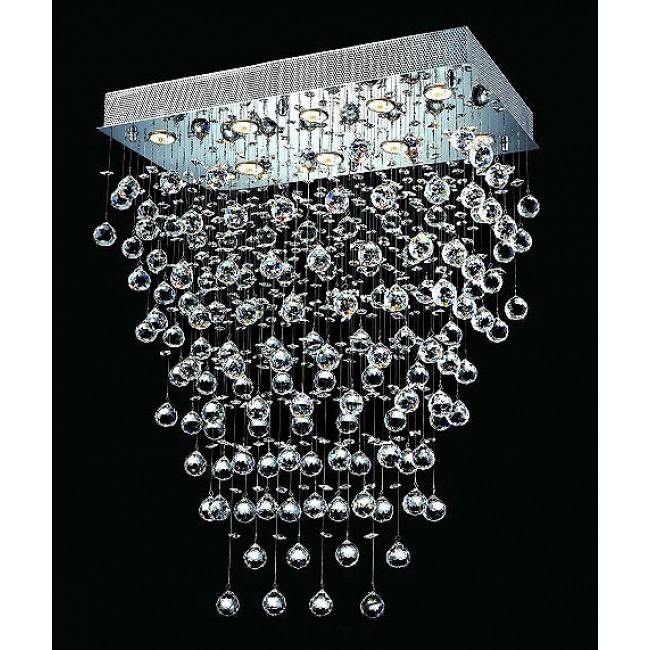 polished chrome Contemporary Crystal Chandelier droped with crystal balls