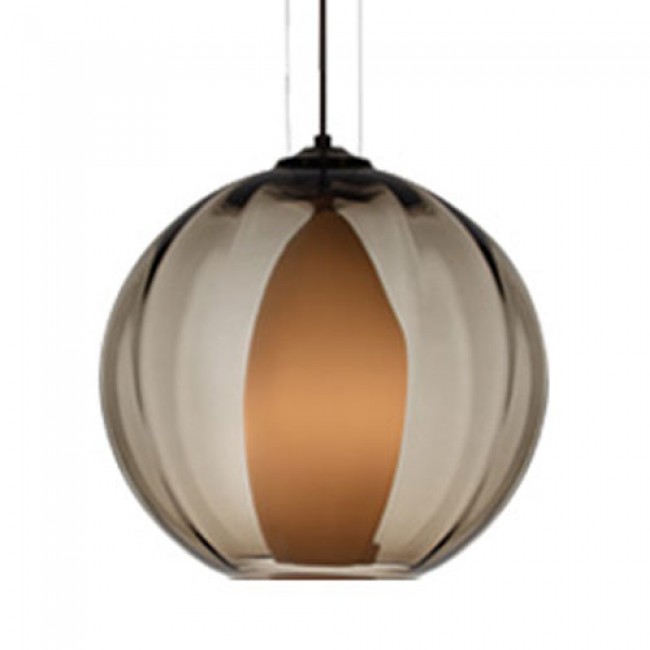 Inner World Smoke One-Light Pendant with Antique Bronze Canopy
