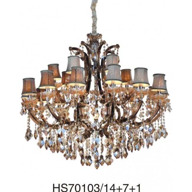 Maria Theresa crystal Chandelier in cognac finish