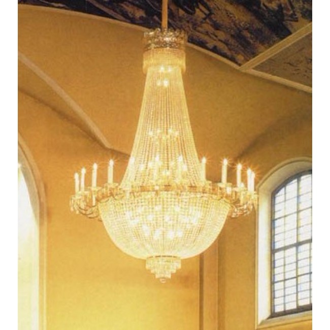 78 Lights crystal chandelier in gold finish