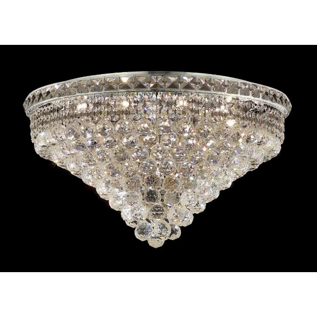 12 light polished chrome crystal flush mount ceiling light dressed with crystal balls