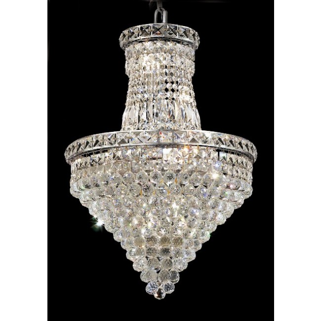 12 Light chrome crystal chandelier dress with crystal ball