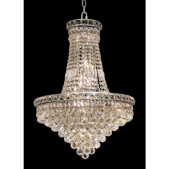 22 Light chrome crystal chandelier dress with crystal ball