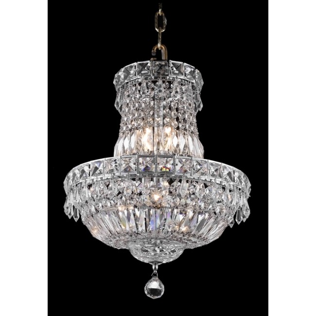 6 Light chrome crystal chandelier Chrome plated