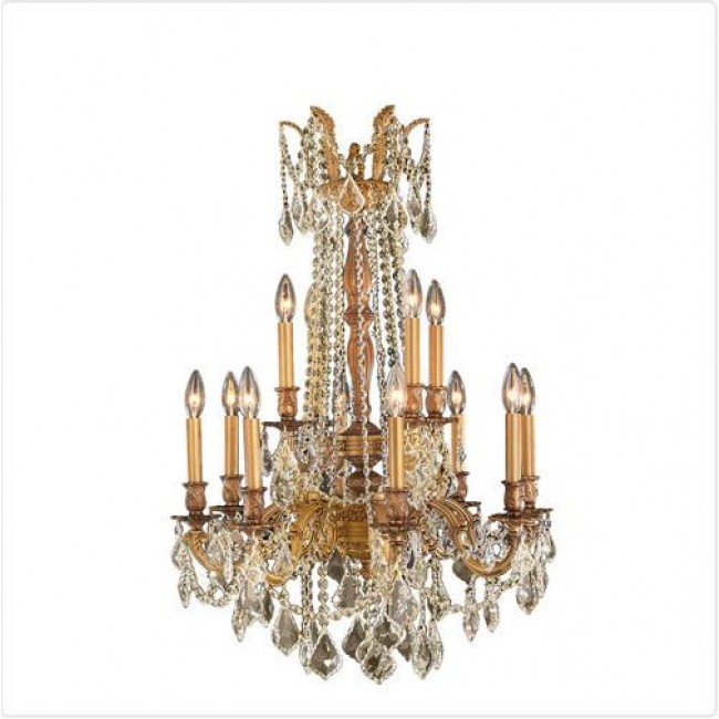 Gold Twelve-Light Chandelier