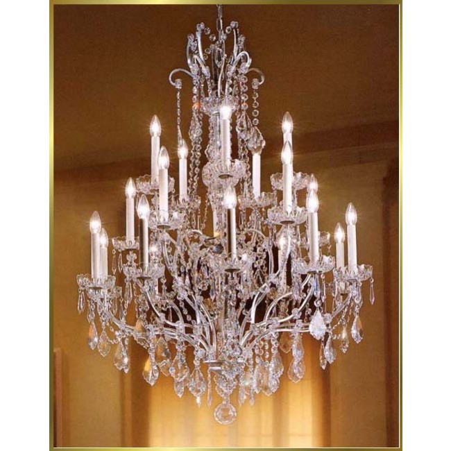 20 Light Versailles crystal Chandeliers in satin silver finish