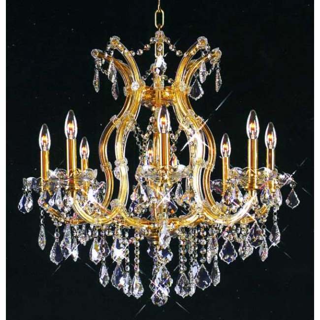 Gold plated Maria Theresa chandelier dressed with chinese number one crystal 