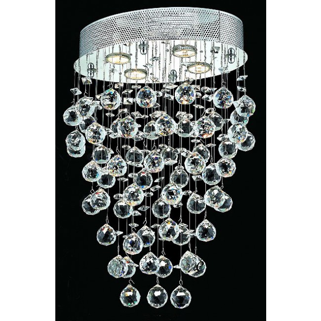 polished chrome Contemporary Crystal Chandelier droped with crystal balls