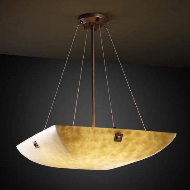 Group Clouds 48-Inch Bowl 6000 Lumen LED Pendant with Large Square Point Finials
