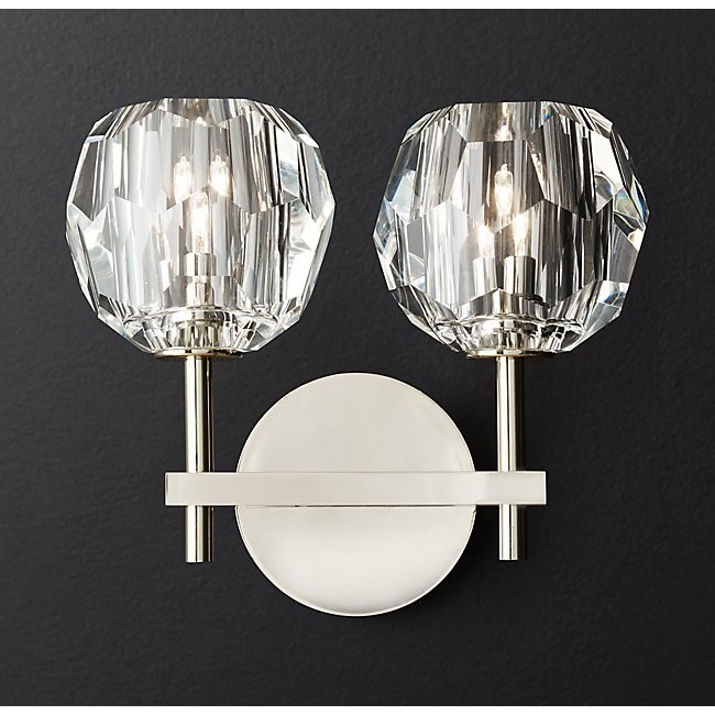 Postmodern design style chrome Boule DE crystal double sconce