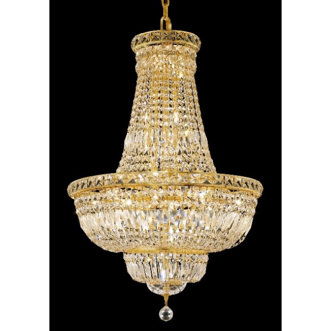  22 Light gold crystal chandelier gold plated