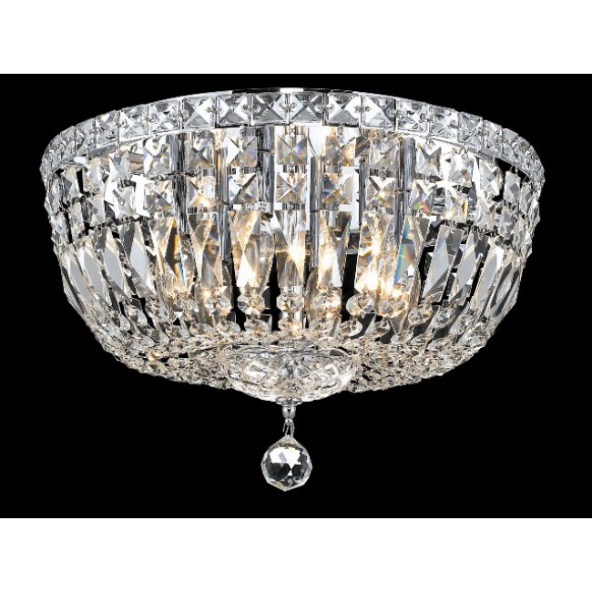 6 light crystal flush mount ceiling lamp with chrome finish