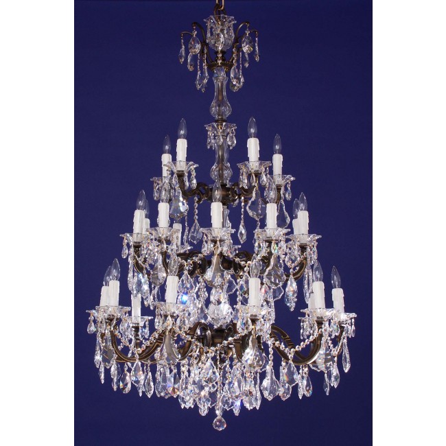 25 lights crystal chandelier in Antique Bronze finish