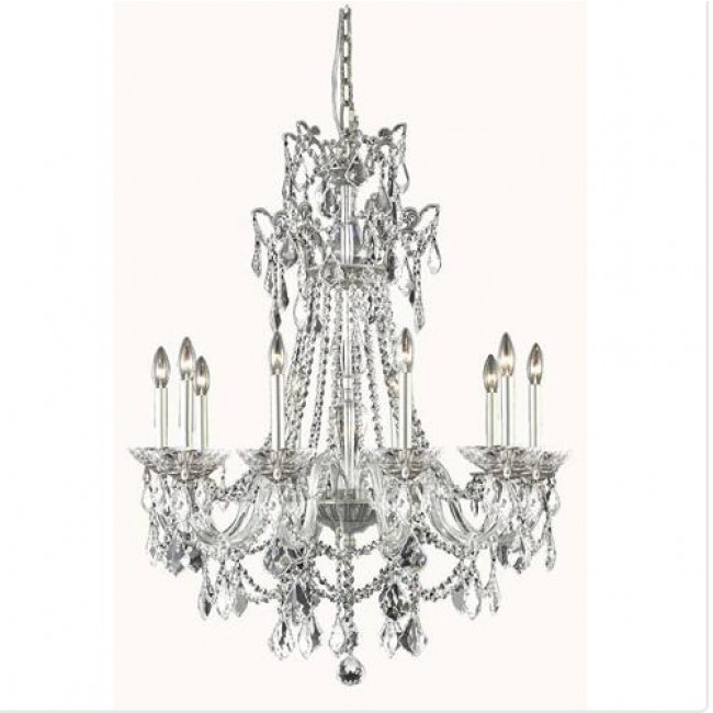 Pewter 10-Light Chandelier with Swarovski Elements Crystal