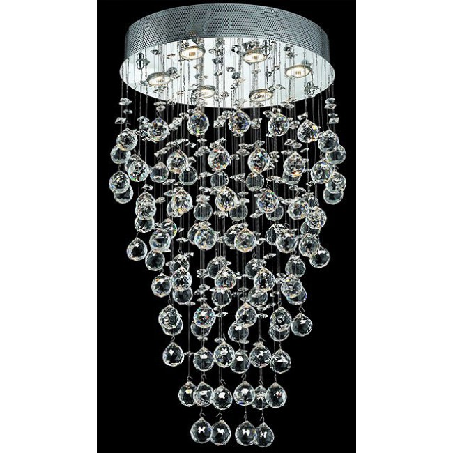 polished chrome Contemporary Crystal Chandelier droped with crystal balls